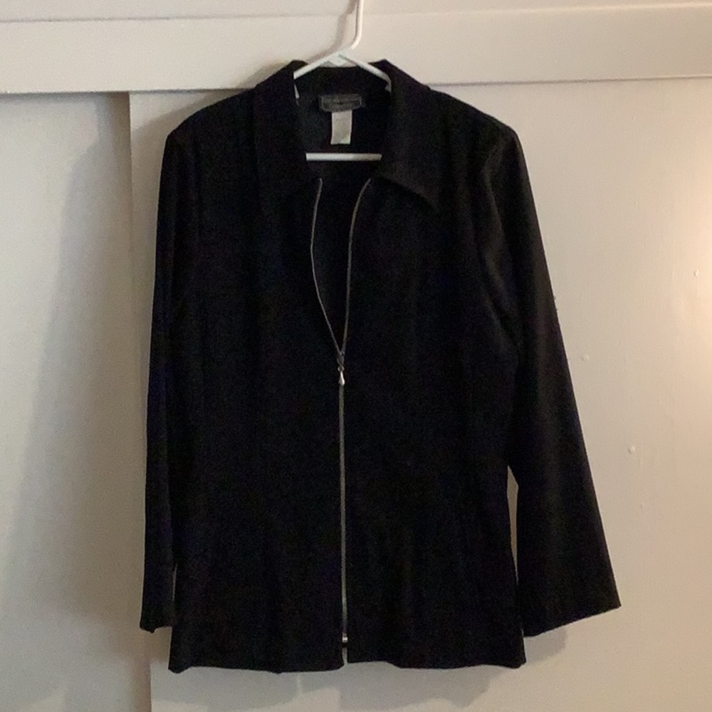 Carol Anderson collections, black laser jacket